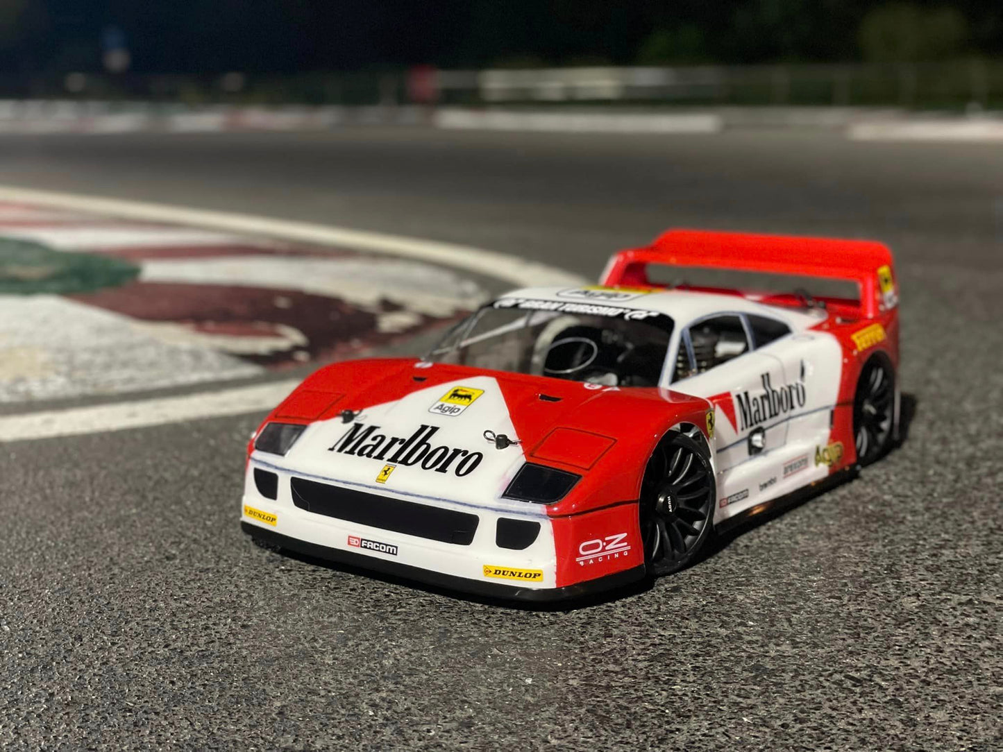 FERRARI F40 1/8 SCALE GT RC CLEAR CAR BODY - 0100