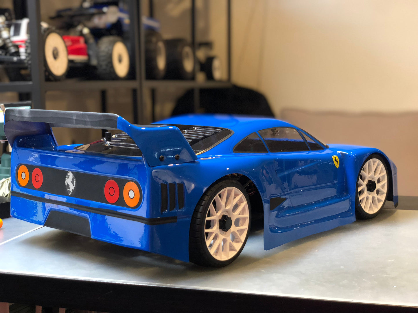 FERRARI F40 1/8 SCALE GT RC CLEAR CAR BODY - 0100