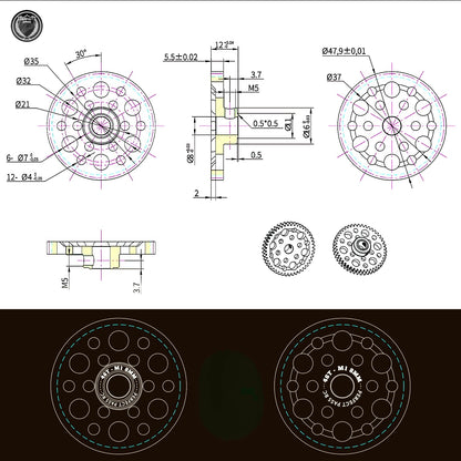 MOD 1 Gears (8MM Bore)