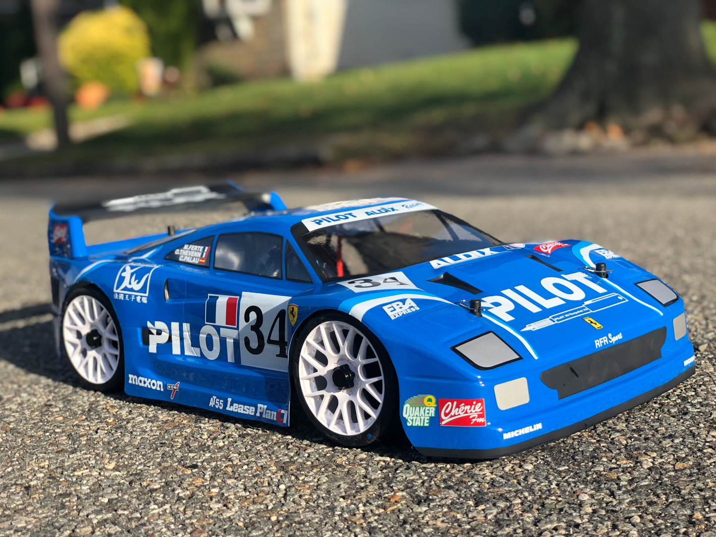 FERRARI F40 1/8 SCALE GT RC CLEAR CAR BODY - 0100