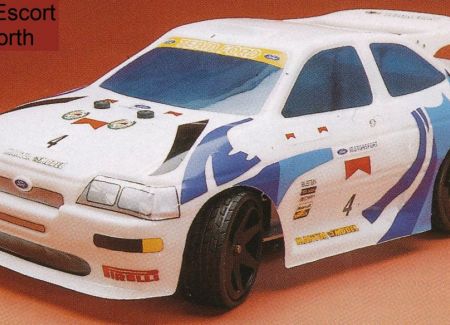 FORD ESCORT COSWORTH 1/8 SCALE GT CLEAR RC CAR BODY - 0156