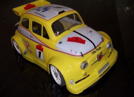 FIAT 500 ABARTH 1/8 SCALE GT CLEAR RC CAR BODY - 0125