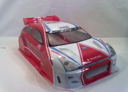 FORD FOCUS WRC 1/8 SCALE GT CLEAR RC CAR BODY - 0163