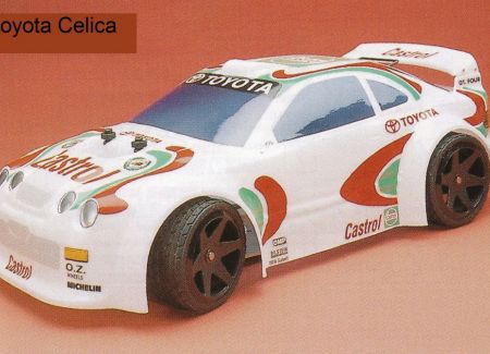 TOYOTA CELICA 1/8 SCALE CLEAR RC CAR BODY - 0155